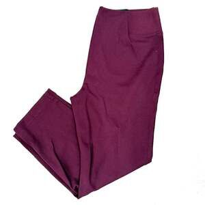 TanJay Burgundy Straight Leg Pull on Stretch Pants Size 14P Inseam 24in